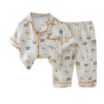 thumbnail image 1 of RUTAYY Toddler Girls Clothing Pajama Sets Cute Print Turndown Collar Long Sleeve with Button Tops Elastic Waist Pants Sleepwear Outfit Comfortable Fun & Vibrant Designs, 1 of 3