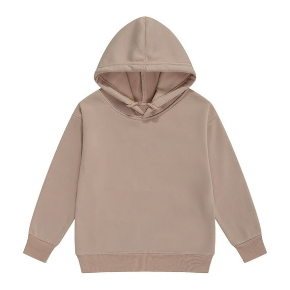 RUTAYY Toddler Girls Hoodies Long Sleeve Solid Color Casual Outerwear Cozy Lined Pullover Sweater Casual Daily Wear Classic Versatile Hooded Sweatshirt