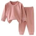 thumbnail image 1 of RUTAYY Toddler Girls Outfit Sets Comfortable Round Neck Long Sleeve Layering Top and Bottom Homewear Casual Daily Wear Elegant Fashion Clothing Sets, 1 of 3