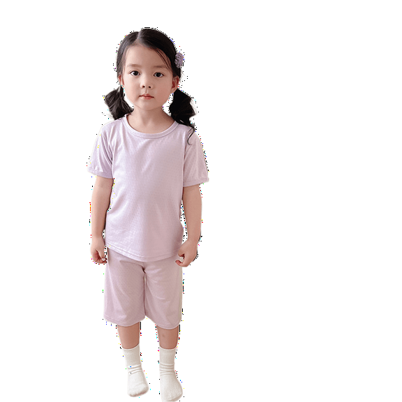 RUTAYY Toddler Girls Pajamas Set Short Sleeve Shorts Pyjamas Comfortable Summer Outfit Classic & Versatile Homewear, Purple, 12-18 Months
