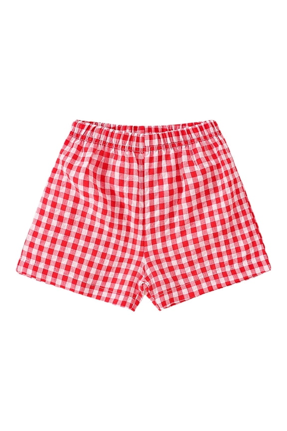 Toddler Girls Plaid Casual Shorts Little Girls Wear Light Summer Trouser Breathable Pants