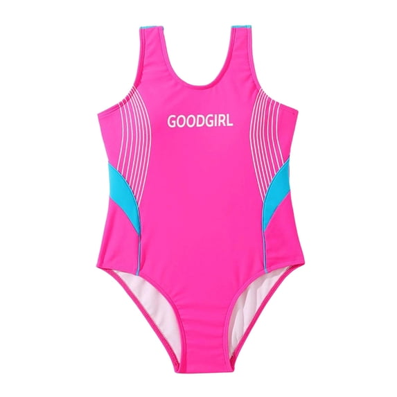 RUTAYY Toddler Girls Sleeveless Printing Beach Baby Bathing Suit Girls Sports One-Piece Swimwear Swimsuit Pool Brazilian Beachwear, 6-7 Years