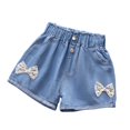 thumbnail image 1 of RUTAYY Toddler Girls Summer Denim Shorts With Buttefly & Floral Embroidery Casual Fashion Trouser Leisure Infants Pants, 1 of 4