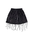 thumbnail image 1 of RUTAYY Toddler Girls Summer Dress Fringe Sequin Dresses Chic A-Line Sweet Dress, Black, 18-24 Months, 1 of 9