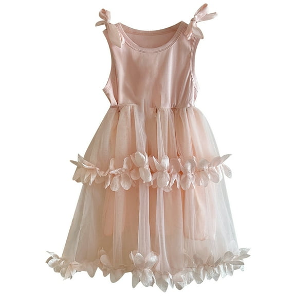 RUTAYY Toddler Girls Summer Dresses Casual Sleeveless Flowy Soft Elegant Princess Dreamy Dress, Pink, 2-3 Years