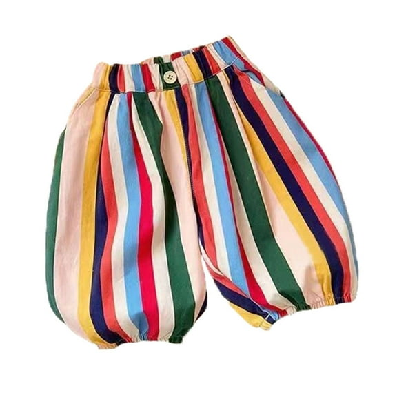 RUTAYY Toddler Kids Baby Girl Minimalist Striped Pants Daily Elastic Waist Trouser Cozy Pants