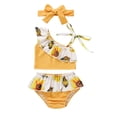 thumbnail image 1 of RUTAYY Toddler Summer Girls Bowknot Flower Printed Ruffles 2PCS Swimwear Swimsuit Bikini With Headband Beach Vacation Resort Beachwear, 3-6 Months, 1 of 6