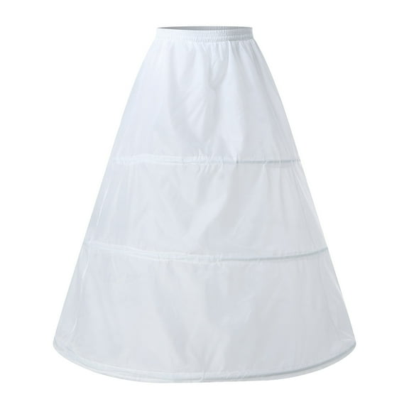 RUTAYY Women 3 Hoop A-Line Floor Length Wedding Ball Gown Petticoat Underskirt Solid Color Flowy Swing Skirts