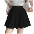thumbnail image 1 of RUTAYY Women A High Waist Fashion Design Cake Skirt Petite Pleated Tutu Skirt Solid Color Flowy Swing Skirts, 1 of 5