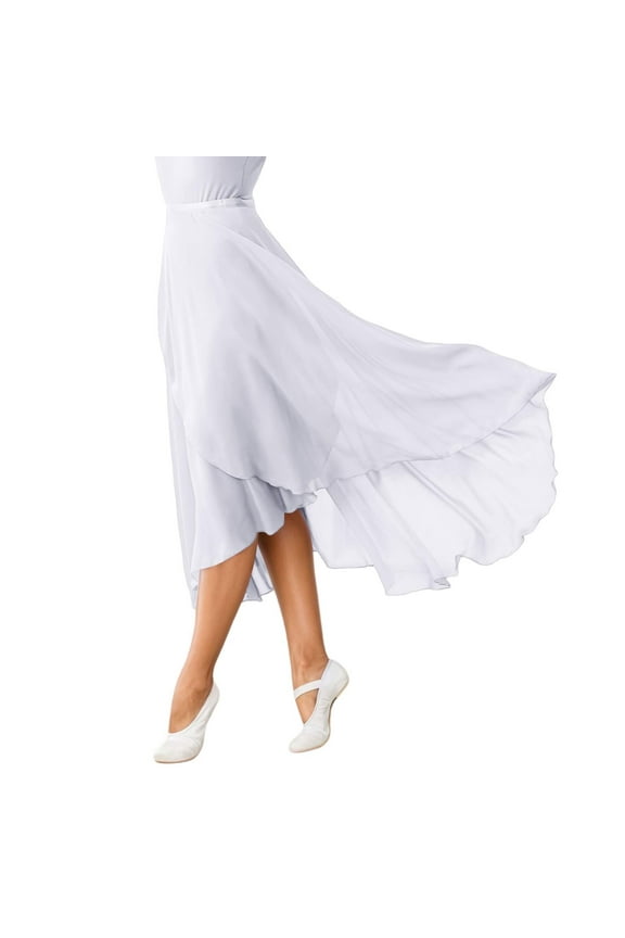 Women Ballet Wrap Skirt Ladies Long Sheer Dance Skirts Solid Color Casual Travel Skirts