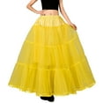 thumbnail image 1 of RUTAYY Women Big Swing Long Boneless Skirt Half Shag Petticoat Solid Color Casual Travel Skirts, 1 of 4