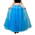 thumbnail image 1 of RUTAYY Women Big Swing Long Boneless Skirt Half Shag Petticoat Solid Color Smocked Boho Pleated Skirts, 1 of 4