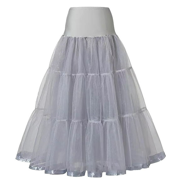 RUTAYY Women Boneless A Hem Wedding Dress Long Petticoat Tutu Skirt Solid Color Casual Travel Skirts