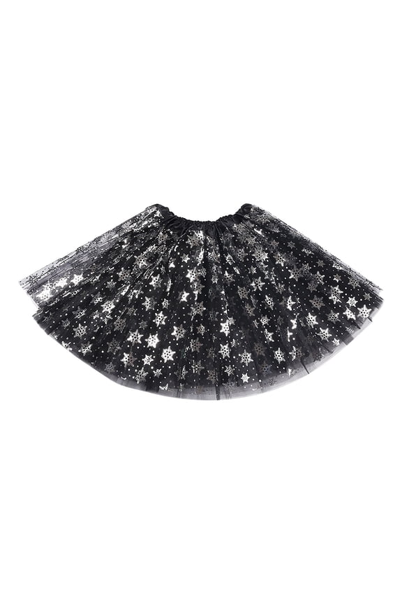 Women Carnival Snowflake Sequins Glitter Mesh Skirt Dance Skirt Tutu Skirt Puffy Skirt Solid Color Flowy Swing Pleated Beach Skirts