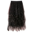 thumbnail image 1 of RUTAYY Women Casual Elastic High Waist Blingbling Mesh Skirt Tutu Skirt Irregular Hem Skirt Solid Color Flowy Swing Skirts, 1 of 4