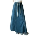 thumbnail image 1 of RUTAYY Women Casual High Waist Denim Skirt Slim Fit A-Line Jean Maxi Skirt Solid Color Flowy Swing Skirts, 1 of 9