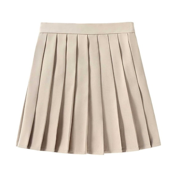 RUTAYY Women Casual Pleated Skirt Versatile A-Line Mini Skirt For Daily Wear Work Study Party Evening Dance With Contrast Color Design Solid Color Casual Travel Skirts