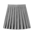 thumbnail image 1 of RUTAYY Women Casual Pleated Skirt Versatile A-Line Mini Skirt For Daily Wear Work Study Party Evening Dance With Contrast Color Design Solid Color Flowy Swing Pleated Beach Skirts, 1 of 3