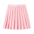 thumbnail image 1 of RUTAYY Women Casual Pleated Skirt Versatile Mini Skirt For Daily Wear Work Study Party Dance With Color Block Design Solid Color Smocked Boho Pleated Skirts, 1 of 4
