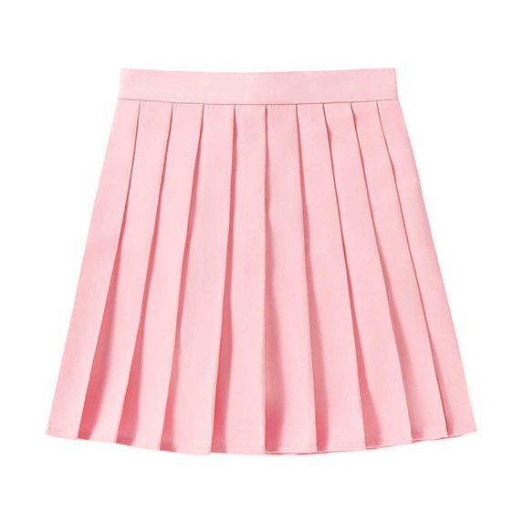 RUTAYY Women Casual Pleated Skirt Versatile Mini Skirt For Daily Wear Work Study Party Dance With Color Block Design Solid Color Smocked Boho Pleated Skirts