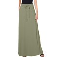 thumbnail image 1 of RUTAYY Women Casual Versatile Solid Color Drawstring Skirt Smocked Boho Pleated Skirts, 1 of 6