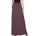 thumbnail image 1 of RUTAYY Women Casual Versatile Solid Color Drawstring Skirt Smocked Boho Pleated Skirts, 1 of 6