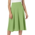 thumbnail image 1 of RUTAYY Women Comfy Basic Solid Color Stretch A-Line Flared Knee Length Skirt Smocked Boho Pleated Skirts, 1 of 4