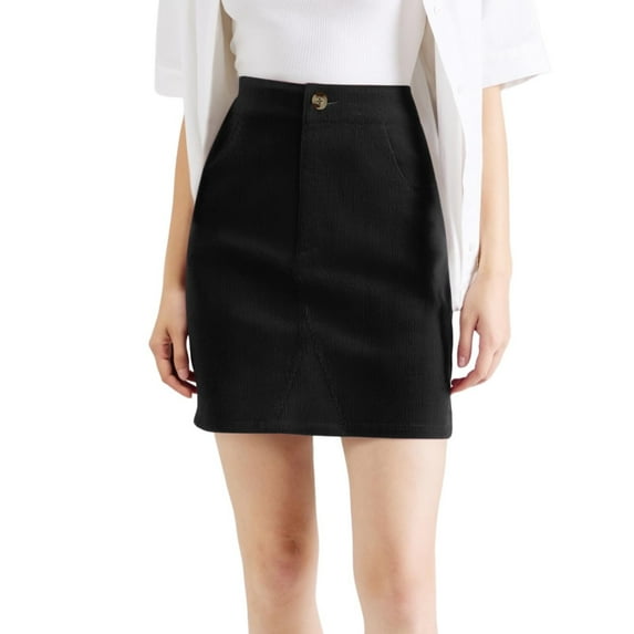 RUTAYY Women Corduroy Mini Skirt High Waist Slim Fit Autumn Winter Short Corduroy Skirt Solid Color Flowy Swing Pleated Beach Skirts