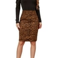 thumbnail image 1 of RUTAYY Women Dress Suede Leopard Print High Waist Zipper Autumn Winter Skirt Solid Color Flowy Swing Skirts, 1 of 9