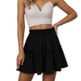 thumbnail image 1 of RUTAYY Women Flowy Ruffle Mini Skirt High Waisted A-Line Tiered Boho Summer Casual Fashion Skirt For Wedding Party And Daily Wear Solid Color Flowy Swing Skirts, 1 of 4