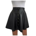 thumbnail image 1 of RUTAYY Women High Waist Button Front Corduroy Flare Printed A-Line Short Mini Skirt Solid Color Smocked Boho Pleated Skirts, 1 of 8