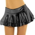 thumbnail image 1 of RUTAYY Women Irregular Skirt Short Leather Skirt A-Line Pleated Skirt Solid Color Flowy Swing Skirts, 1 of 4