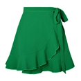 thumbnail image 1 of RUTAYY Women Lace Up Skirt Style High Waisted Solid Color Ruffled Skirt Flowy Swing Skirts, 1 of 8