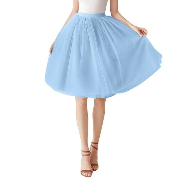 RUTAYY Women Large Tulle Skirt Tutu Underskirt Short Ball Gown Ballet Dance Dress Evening Dress Occasion Solid Color Flowy Swing Pleated Beach Skirts