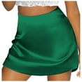 thumbnail image 1 of RUTAYY Women Mini A-Line Skirt High Waist Zipper Satin Ribbon Lined Skirt Solid Color Casual Travel Skirts, 1 of 8