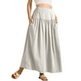 thumbnail image 1 of RUTAYY Women Pleated Flowy Long Skirts High Waist Maxi Skirt With Pocket Solid Color Smocked Boho Pleated Skirts, 1 of 8