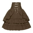 thumbnail image 1 of RUTAYY Women Pleated Gothic Vintage Skirt Solid Color Flowy Swing Skirts, 1 of 7