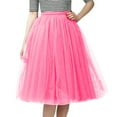 thumbnail image 1 of RUTAYY Women Pleated Knee Length Skirt Adult Tutu Dancing Skirt Solid Color Flowy Swing Skirts, 1 of 5