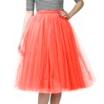 thumbnail image 1 of RUTAYY Women Pleated Knee Length Skirt Adult Tutu Dancing Skirt Solid Color Smocked Boho Pleated Skirts, 1 of 5