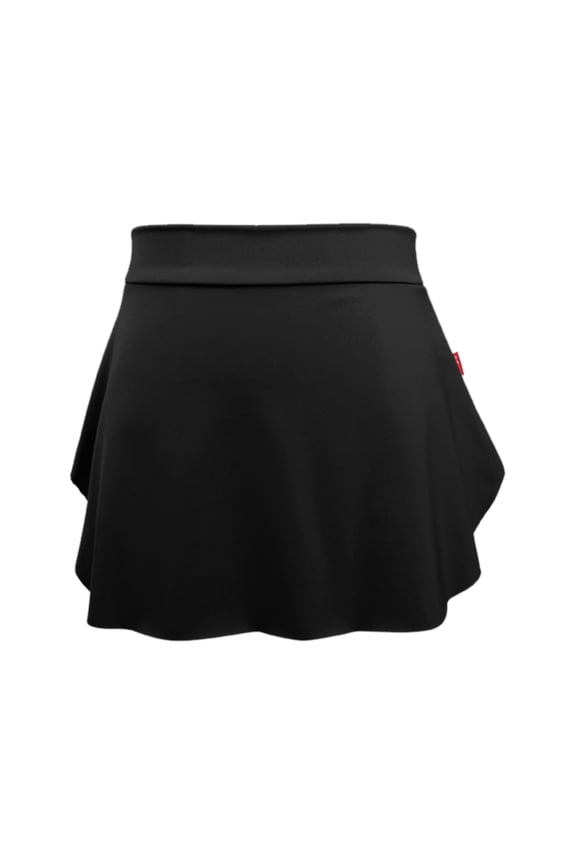 Women Pull On Ballet Skirt Elastic Dance Skirt Mini Skirt For Skating Gymnastis Solid Color Flowy Swing Skirts