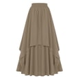 thumbnail image 1 of RUTAYY Women Retro Gothic Style Skirt Solid Color Flowy Swing Pleated Beach Skirts, 1 of 4