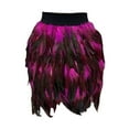 thumbnail image 1 of RUTAYY Women Sexy Elastic Waist Feather Party Skirt Black Solid Color Smocked Boho Pleated Skirts, 1 of 3