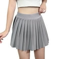 thumbnail image 1 of RUTAYY Women Skirt Fashionable New Pattern Minimalist Solid Color Elastic Waistband Comfortable And Versatile Slim Fit Pleated Skirt Flowy Swing Skirts, 1 of 5