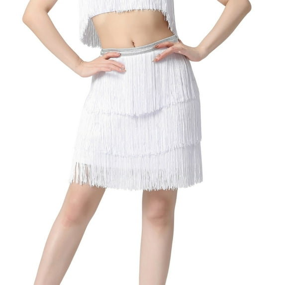 RUTAYY Women Skirt Sequin Embroidered Performance Swing Performance Solid Color Smocked Boho Pleated Skirts