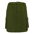 thumbnail image 1 of RUTAYY Women Skirt Soft Hugging Denim Skirt Elastic Waist Cargo Pocket Denim Skirt Solid Color Smocked Boho Pleated Skirts, 1 of 7