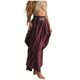 thumbnail image 1 of RUTAYY Women Skirts New Summer Drawstring Large Pocket Bohemian Loose Organic Cotton With Oversized Pants Solid Color Flowy Swing Skirts, 1 of 4