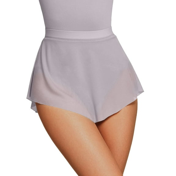 RUTAYY Women Soft Mesh Side Split Short Ballet Dance Skirt Solid Color Casual Travel Skirts