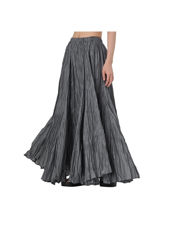 Women Solid Color Plus Size Skirt Plus Size Women Loose Oversized Skirt Flowy Swing Skirts
