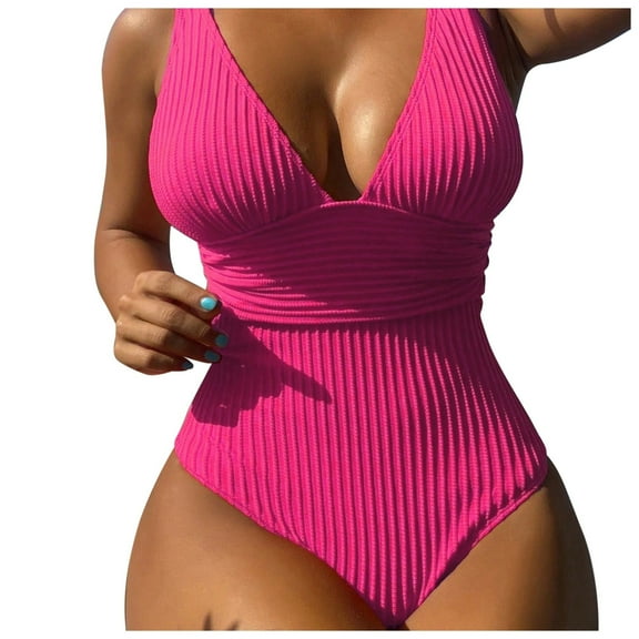 RUTAYY Women Solid Color Summer Beach Swimwear Swimsuit Summer Swim Wear