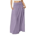 thumbnail image 1 of RUTAYY Women Straight Solid Color Skirt Casual Basic Midi Skirt For Daily Wear Outing Spring Summer Fall Versatile Stretch Comfortable Smocked Boho Pleated Skirts, 1 of 5